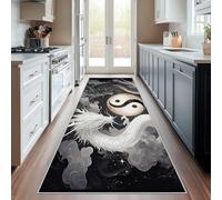 Générique Tapis Couloir Dragon, Tapis de Couloir Tai Chi Chinois Yin Yang 60x300, pour Cuisine, Entree Interieur, Chambre, Descente de Lit, Lavable, Antidérapant, Poil Court f172