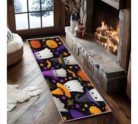 Générique Tapis Couloir Fantôme Halloween, Tapis de Couloir Chauve-Souris Bonbon 60x300, pour Cuisine, Entree Interieur, Chambre, Descente de Lit, Lavable, Antidérapant, Poil Court g885