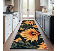 Générique Tapis Couloir Fleurie Vintage, Tapis de Couloir Fleur Art Nouveau 60x300, pour Cuisine, Entree Interieur, Chambre, Descente de Lit, Lavable, Antidérapant, Poil Court i428