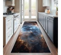Générique Tapis Couloir Galaxie Espace, Tapis de Couloir Ciel Étoilé Nébuleuse Univers 80x250, pour Cuisine, Entree Interieur, Chambre, Descente de Lit, Lavable, Antidérapant, Poil Court g666