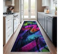 Générique Tapis Couloir Graffiti, Tapis de Couloir Hip Hop 80x400, pour Cuisine, Entree Interieur, Chambre, Descente de Lit, Lavable, Antidérapant, Poil Court e914