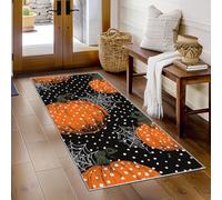 Générique Tapis Couloir Halloween, Tapis de Couloir Citrouille Toiles D'araignée 60x180, pour Cuisine, Entree Interieur, Chambre, Descente de Lit, Lavable, Antidérapant, Poil Court h20