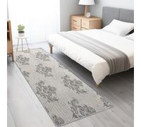 Générique Tapis Couloir Lavable en Machine, Tapis de Passage à Poils Courts, Polices Rétro Et Anciennes, Idéal pour Cuisine, Salon, Chambre, Bureau ou Chambre d'enfant, Gris, 80 x 300 cm