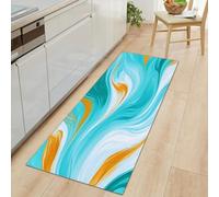 Générique Tapis Couloir Long 50 x 140 cm, Tapis Passage Poil Ras Art Simple - Lavable en Machine Coureur de Cuisine Fluide Tourbillon Antidérapant Coureur D'entrée Descente de Lit Chambre