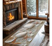 Générique Tapis Couloir Océan Plage, Tapis de Couloir Étoile de Mer Coquillage Hawaiian Ocean 60x180, pour Cuisine, Entree Interieur, Chambre, Descente de Lit, Lavable, Antidérapant, Poil Court e608