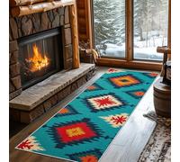 Générique Tapis Couloir Western Antidérapant Long Lavable Machine, Tapis De Couloir Aztèque Amérindien Ethnique De Cuisine Passage Entree Intérieur Descente De Lit Chambre Poil Ras 70x300 cm