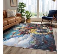 Générique Tapis Crâne Danse Lavable 200x300, Tapis Salon Chambre, Motif Squelette Halloween Gothique Fleur, Antidérapant, Poil Court, Doux, Decoration Maison