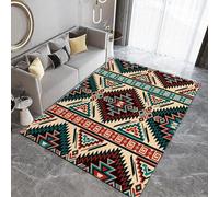 Générique Tapis Cuisine 150x210 cm Imitation Cachemire Lavable Art Abstrait Motif Style Ethnique 3D Antidérapant Nettoyage Facile à la Machine ou à la Main Idéal pour Entrée Studio Côté Lit Q-69