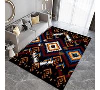 Générique Tapis Cuisine 160x230 cm Imitation Cachemire Lavable Art Abstrait Motif Ethnique 3D Antidérapant Nettoyage Facile à la Machine ou à la Main Idéal pour Entrée Studio Côté Lit Q-34