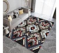 Générique Tapis Cuisine 80x120 cm Imitation Cachemire Lavable Art Abstrait Motif Ethnique 3D Antidérapant Nettoyage Facile à la Machine ou à la Main Idéal pour Entrée Studio Côté Lit Q-2