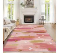 Générique Tapis Cœur, Tapis Entree Interieur Coup de Pinceau Abstrait, Poils Antidérapant Courts Doux Moquette Paillasson Interieur Entree Un Nettoyage Facile 60 x 90 cm P-&123