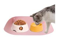 Générique Tapis d'alimentation Animaux, Cuir PU Bord Haut Antidérapant Imperméable, Tapis De Repas pour Chiens, Nourriture et Eau Caniches Spitz Nains Sol Voyage Chenil Animalerie
