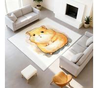 Générique Tapis de Aquarelle Animal Féerique Garçons Filles Adolescents Tapis de Hamster Hamster de Syrie Antidérapant Flanelle Tapiss pour Salon Chambre à Coucher Chambre d'enfant 120 x 180 cm