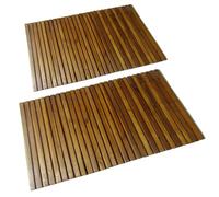 Générique Tapis de Bain 2 pcs Acacia 80x50 cm,Maison & Jardin,Accessoires de Salle de Bain,Tapis de Bain & Fonds de Baignoire,Brun,4 KG,271768