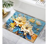 Générique Tapis de Bain 40x60cm Super Absorbant, Antidérapant, Lavable en Microfibre à Séchage Rapide pour Douche et Salle de Bain Daisy 5-1095
