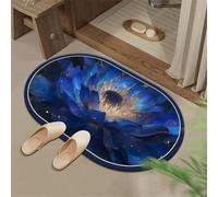 Générique Tapis de Bain 50x80cm Super Absorbant, Antidérapant, Lavable en Microfibre à Séchage Rapide pour Douche et Salle de Bain Blue 5-1218