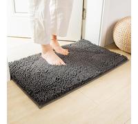 Générique Tapis de Bain Antidérapant en Chenille | Super Absorbant et Lavable en Machine | pour la Salle de Bain, Douche, Baignoire ou comme Tapis WC,40 * 60cm (Gris foncé)
