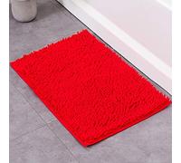 Générique Tapis de Bain Antidérapant en Chenille | Super Absorbant et Lavable en Machine | pour la Salle de Bain, Douche, Baignoire ou comme Tapis WC,40 * 60cm (Rouge)