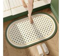 Générique Tapis de Bain Diatomite Séchage Rapide, Tapis Salle de Bain Super Absorbant Antidérapant, Tapis de Douche Doux Lavable en Machine pour Baignoire et WC Oval 45x70cm 3-1177