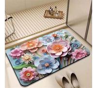 Générique Tapis de Bain Diatomite Séchage Rapide, Tapis Salle de Bain Super Absorbant Antidérapant, Tapis de Douche Doux Lavable en Machine pour Baignoire et WC Natural 40x60cm 3-1187