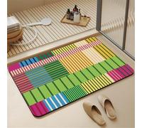 Générique Tapis de Bain Diatomite Séchage Rapide, Tapis Salle de Bain Super Absorbant Antidérapant, Tapis de Douche Doux Lavable en Machine pour Baignoire et WC Vibrant 50x80cm 3-463