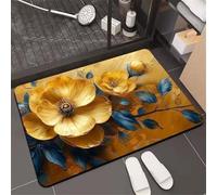 Générique Tapis de Bain Diatomite Séchage Rapide, Tapis Salle de Bain Super Absorbant Antidérapant, Tapis de Douche Doux Lavable en Machine pour Baignoire et WC Flower 60x90cm 3-179
