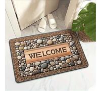 Générique Tapis de Bain Diatomite Séchage Rapide, Tapis Salle de Bain Super Absorbant Antidérapant, Tapis de Douche Doux Lavable en Machine pour Baignoire et WC Pebbles 50x80cm 3-639