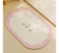 Générique Tapis de Bain Diatomite Séchage Rapide, Tapis Salle de Bain Super Absorbant Antidérapant, Tapis de Douche Doux Lavable en Machine pour Baignoire et WC Daisy 60x90cm 3-267