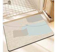 Générique Tapis de Bain Diatomite Séchage Rapide, Tapis Salle de Bain Super Absorbant Antidérapant, Tapis de Douche Doux Lavable en Machine pour Baignoire et WC Geometric 80x120cm 3-1049