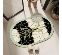 Générique Tapis de Bain Diatomite Séchage Rapide, Tapis Salle de Bain Super Absorbant Antidérapant, Tapis de Douche Doux Lavable en Machine pour Baignoire et WC Leaf 70x120cm 3-967