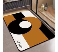 Générique Tapis de Bain Diatomite Séchage Rapide, Tapis Salle de Bain Super Absorbant Antidérapant, Tapis de Douche Doux Lavable en Machine pour Baignoire et WC Orange 50x80cm 3-1047