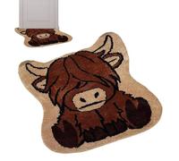 Générique Tapis de Bain en Forme de Vache Highland, Tapis de Sol pour Cuisine | Tapis de Cuisine Highland Cow - Tapis de Salle de Bain avec Une Bonne Absorption d'eau, Tapis de Sol pour Salle de Bain