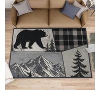 Générique Tapis de Bain Rustique Lavable et antidérapant pour Salle de Bain, Motif forêt montagneuse, 60 x 90 cm