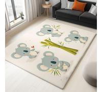 Générique Tapis de Beige Imprimé, Animaux Style Dessin Animé Koala Tapis Poil Court, Tapis Doux Antidérapant, Léger Résistant pour Salon Chambre à Coucher Salle à Manger Décoration 60 x 90 cm
