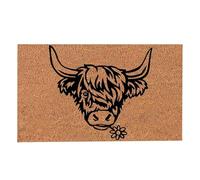 Générique Tapis De Bienvenue pour Vache Highland - 15,75 X 23,62 Pouces - Tapis De Porte Ferme Bétail | Doux Antidérapants d'art Animal Fantaisiste pour La Cuisine, La Salle Bain
