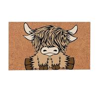 Générique Tapis De Bienvenue pour Vache Highland - 15,75 X 23,62 Pouces - Tapis De Porte Ferme Bétail | Doux Antidérapants d'art Animal Fantaisiste pour La Cuisine, La Salle Bain