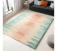 Générique Tapis de Bleu Clair Imprimé, Abstrait Lignes Verticales Tapis Poil Court Moquette Doux Antidérapant - Léger Résistant 120 x 170 cm pour Salon Chambre à Coucher Salle à Manger Décoration