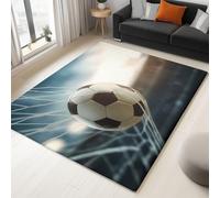 Générique Tapis de Bleu Imprimé, Thème Sportif Stade Football Tapis Poil Court, Moquette Doux Antidérapant, Léger Résistant pour Salon Chambre à Coucher Salle à Manger Décoration 120 x 170 cm