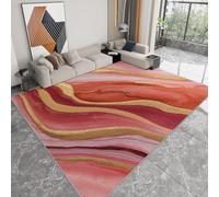 Générique Tapis de Chambre 140 x 200 cm Doux Imprimé Luxe Élégant, Tapis de Salon Antidérapant Lavable Decor Rose Marbre Rayures - Moquette pour Salle de séjour Chambre d'enfant Salle de Jeux