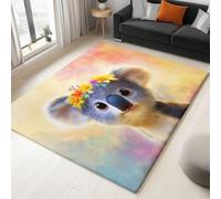 Générique Tapis de Chambre Animaux Koala Fleurs 120x180cm Tapis Salon Grand Antidérapant Lavable, Moquette Décoratifs pour Maison Super Doux et Durable