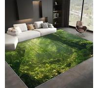 Générique Tapis de Chambre Doux Arbre Vert Forêt Et Mystérieux, Tapis de Salon Grand Antidérapant Lavable en Machine Decor 80x150 cm, Moquette pour Salle de séjour Chambre d'enfant Salle de Jeu
