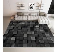 Générique Tapis de Chambre Doux Géométrie Solide Cube, Tapis de Salon Gris Grand Antidérapant Lavable en Machine Decor 120x170 cm, Moquette pour Salle de séjour Chambre d'enfant Salle de Jeu