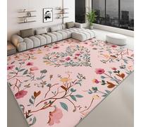 Générique Tapis de Chambre Interieur imprimé Colonial 120 x 170 cm, Tapis de Salon antidérapant Moquette Lavable Plantes Fleurs Romantique Forme cœur - Moquette pour Salle de séjour Chambre d'enfant