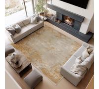 Générique Tapis de Chambre pour Femmes et Bureau, Flanelle Lavable en Machine Antidérapant Hypoallergénique, 140 x 200 cm, Style Minimaliste Texture Douce, Crème et Beige