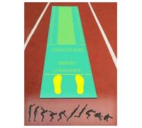 Générique Tapis de Corde à Sauter antidérapant et Test de Saut en Longueur avec marquages. Natte de Fitness pour Pompes, Yoga ou Exercices à la Maison et l'école(Green,300x50 cm-2.5 mm)