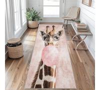 Générique Tapis de Couloir 40x60 cm Girafe, Drôle Animaux, Antidérapant et Lavable, Tapis Long pour Cuisine Couloir Salon