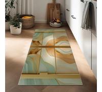 Générique Tapis de Couloir 60 x 150 cm, Tapis à Poils Courts Antidérapant Lavable Élégant Moderne Abstrait Art - Tapis de Cuisine Beige Clair pour L'Entrée Buanderie Couloir de L'Immeuble