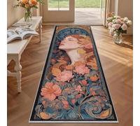Générique Tapis de Couloir Alphonse Mucha 80x300 cm, Art Nouveau Tapis Couloir Antidérapant Lavable en Machine Doux à Poil Ras pour Cuisine Couloir Chambre et Entrée LTL255sbc