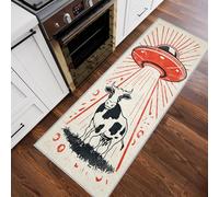 Générique Tapis de Couloir Antidérapant 80x200cm Bœuf Animal, Tapis Couloir Long OVNI Science Fiction, Lavable Doux Poil Ras pour Passage, Chambre, Cuisine, Entrée Interieur, Blanc J8p100F