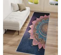 Générique Tapis de Couloir Antidérapant 80x300cm Mandala Fleur, Tapis Couloir Long Motif Floral Bohème, Lavable Doux Poil Ras pour Passage, Chambre, Cuisine, Entrée Interieur, Violet Foncé J8p58F